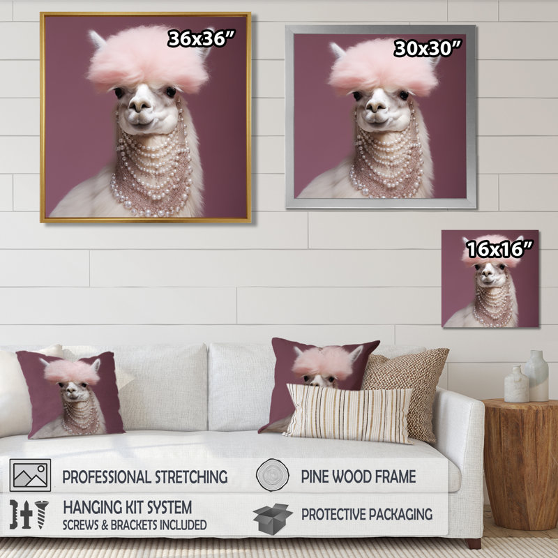 Décoration murale alpaga «Fancy Glam», Toile tendue, H 36 po x l 36 po x P 1,5 po