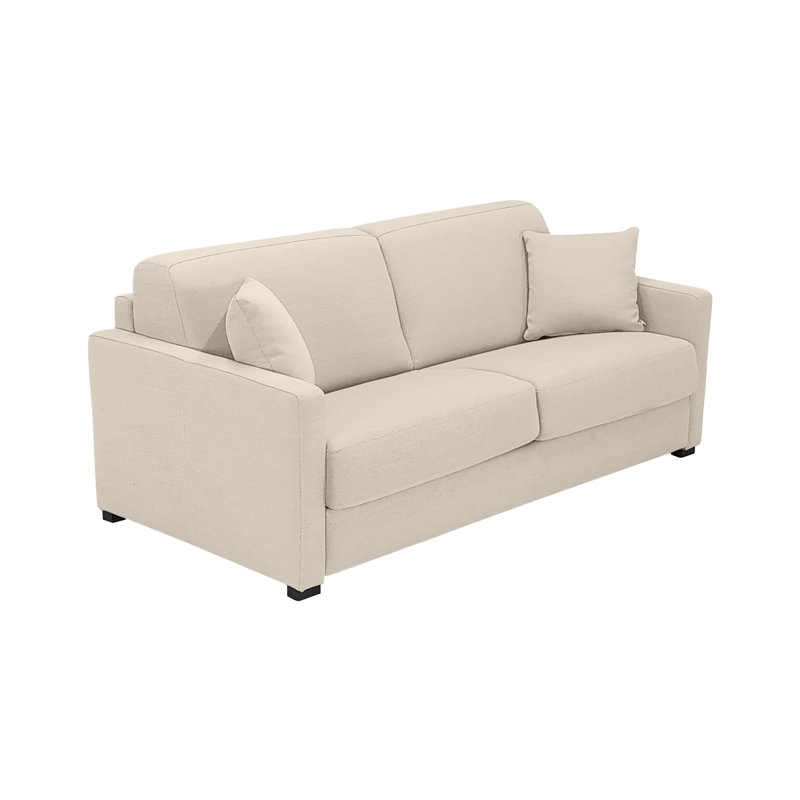 Canapé-lit en tissu de qualité supérieure Angeleca, Tissu beige clair HydraShield