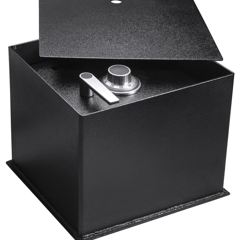 Coffre-fort de plancher invisible avec fente rabattable et structure en acier - 0,89 pi³, largeur solide 15,23 po avec fente, hauteur 12,44