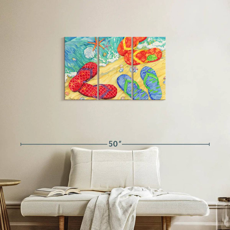 Gillard Tide Pool Flip Flops, 20" H x 33" W
