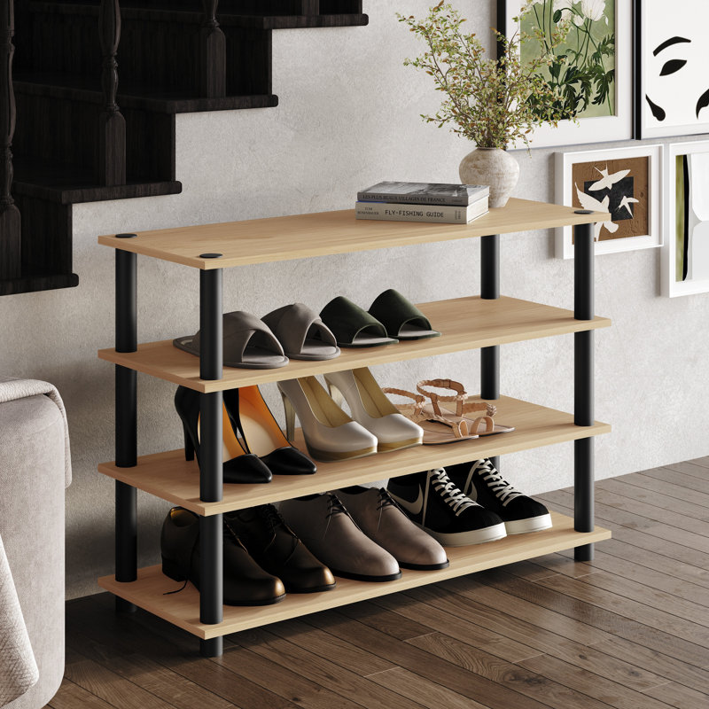 Easy Twist Assembly 4-Tier Shoes Rack In Light Oak, Light Oak