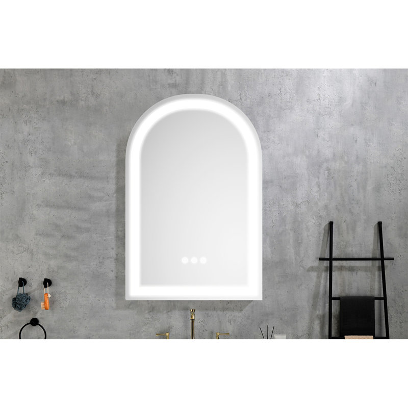 Miroir de salle de bain mural à DEL avec luminosité élevée et fonction anti-buée séparément, 38 po x 26 po