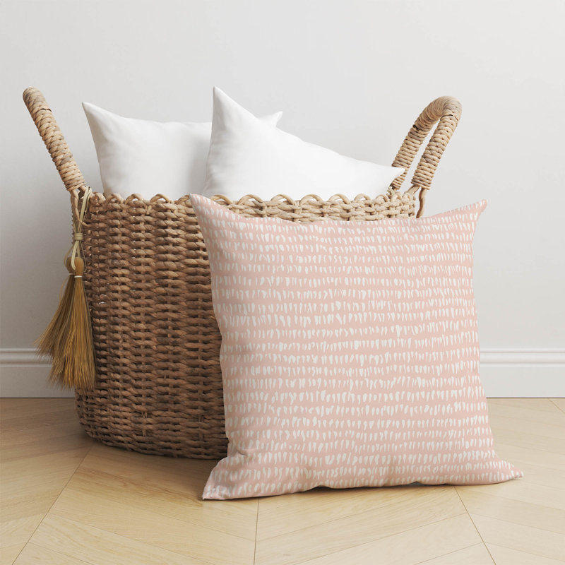Crops Pink Throw Pillow, 16"H x 16"W