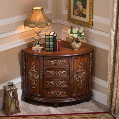 Armoire de coin blanc massif et bois manufacturé