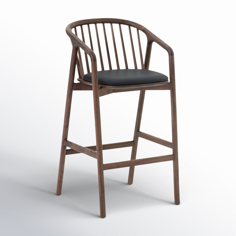 Buffolino Upholstered Counter Stool, Bar Stool (30" Seat Height), Brown