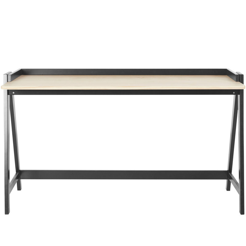 Feray Solid Wood Writing Desk, Black