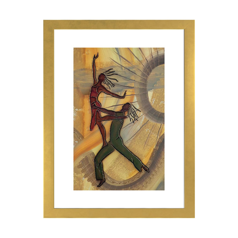 Danseurs par Fred Odle-impression, Papier encadré doré, Blanc, H 24 po x l 16 po x P 1 po