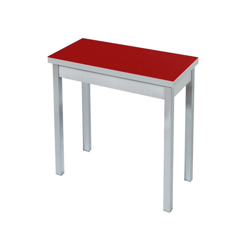 Dhima Glass Top End Table, Red