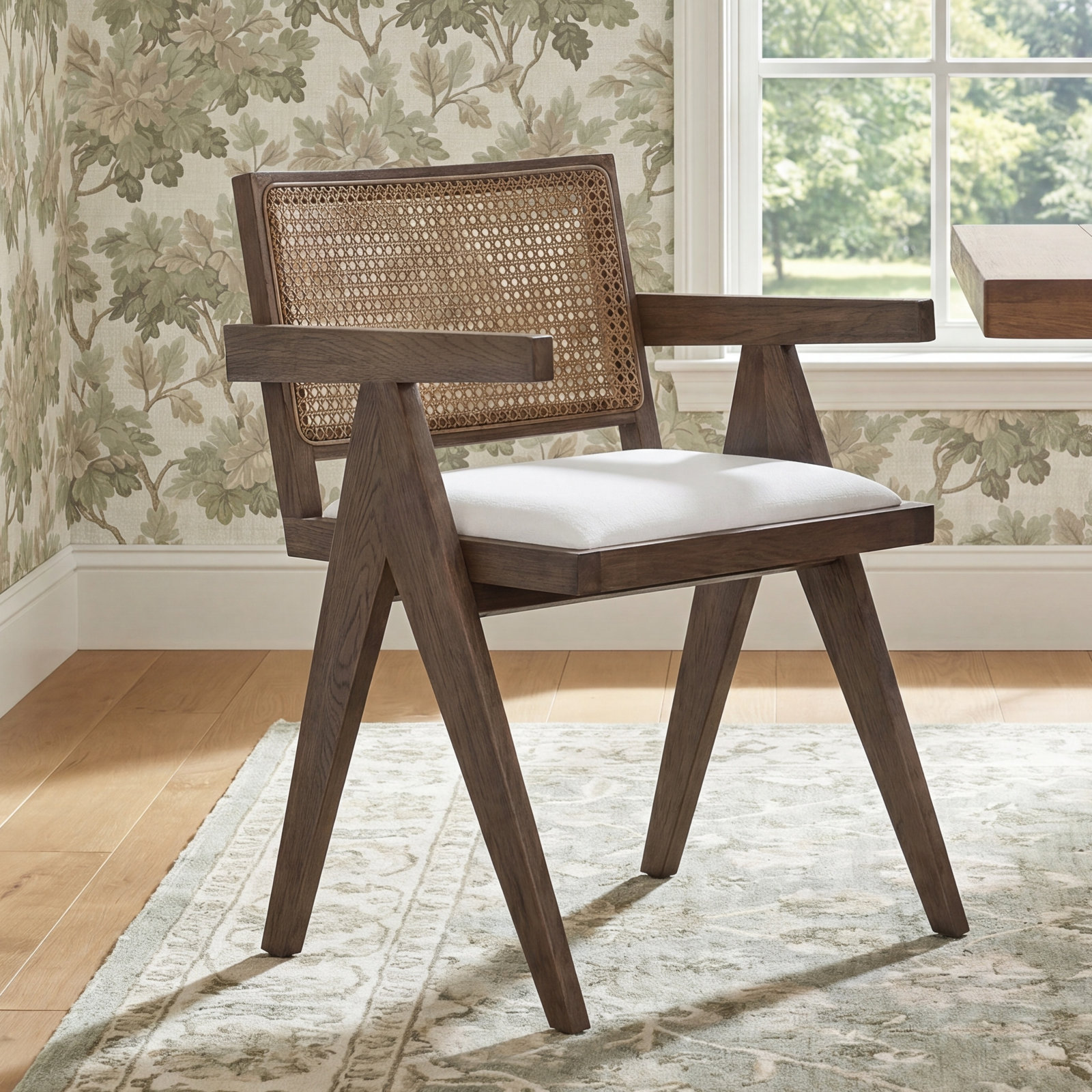 Paola Linen Oak Armchair