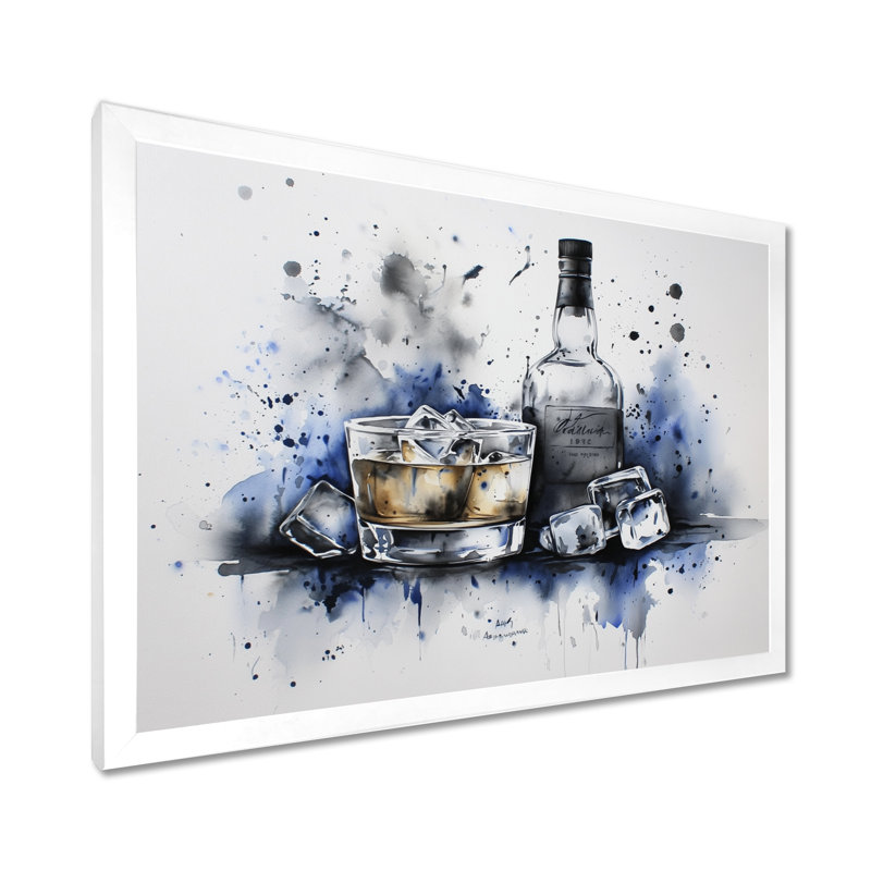 Whiskey On The Rocks - Liquor, reproduction sur toile, H 34 po x l 44 po, Reproduction encadrée d'une seule photo sans pass