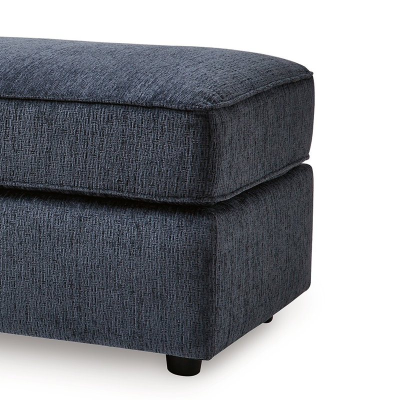 Repose-pieds surdimensionné Alfie, polyester bleu, 43 pouces rectangulaire