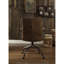 Fauteuil de bureau en cuir brun - Design rétro, base en métal, confortable pour la couleur whisky, siège rembourré, base