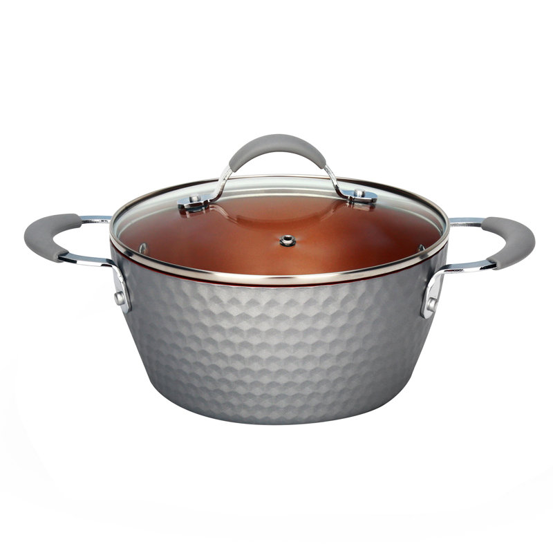 NutriChef 2.1 qt. Non-Stick Ceramic Stainless Steel Soup Pot