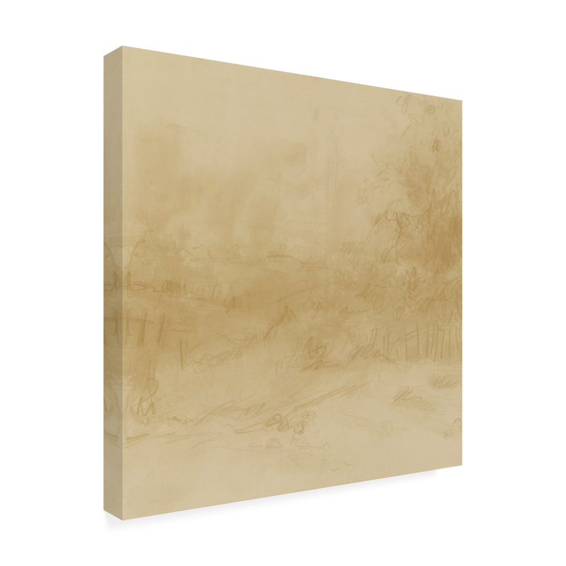 Art mural sur toile tendue - «Hazy Horizon Study II» de June Erica Vess pour décoration de salon, de chambre à coucher ou de bureau - 18 x 18