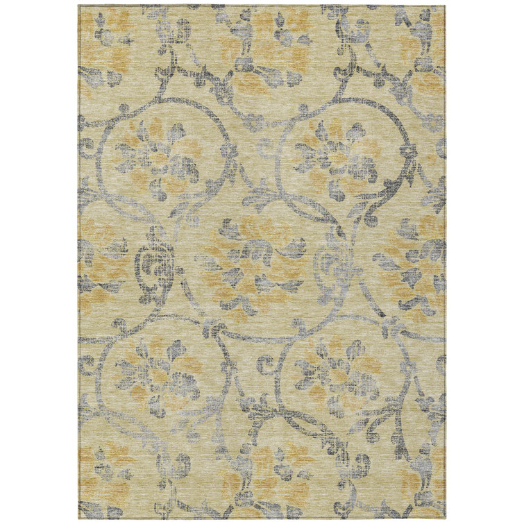 Slesh Washable Floral Indoor / Outdoor Rug