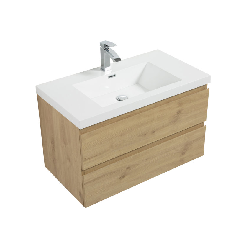 41.75'' Single Bathroom Vanity with Poly Marble Top