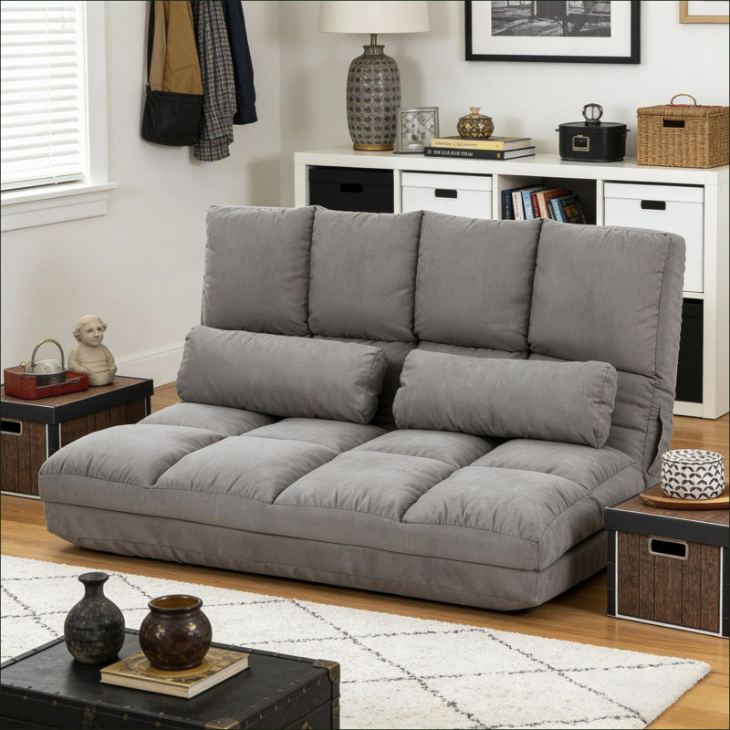 Canapé-lit convertible réglable pour fauteuil à billes et canapé pliant pour adultes | gris anthracite | Rectangle