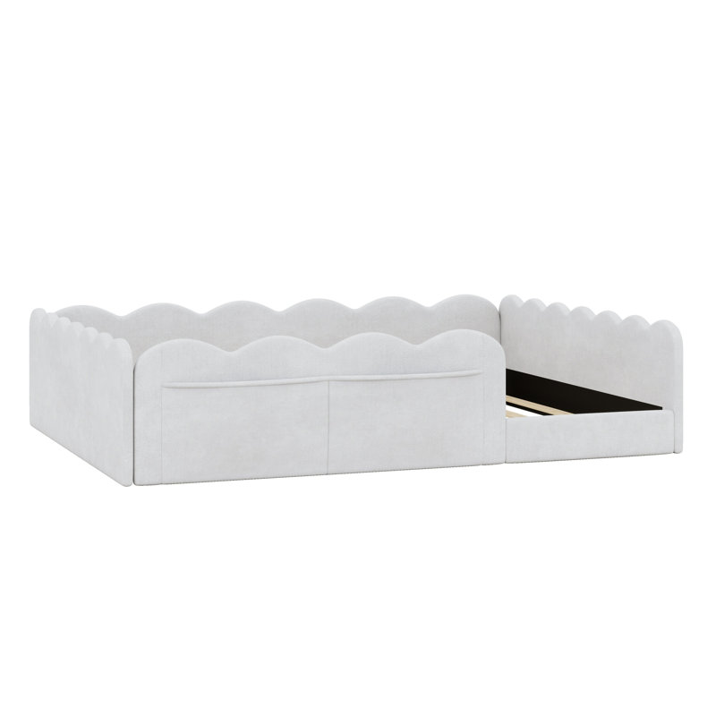 Lit tapissier tendance pour appartements urbains, Gris clair