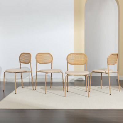Chaise d'appoint empilable en lin Bedi