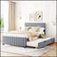 Lit plateforme luxueux en velours avec lit gigogne pour un confort accru-1584657852