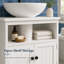 Lavabo sur pied de style moderne avec meuble de rangement intégré (lavabo non incluse), unité de rangement spécifique à la salle de bain.