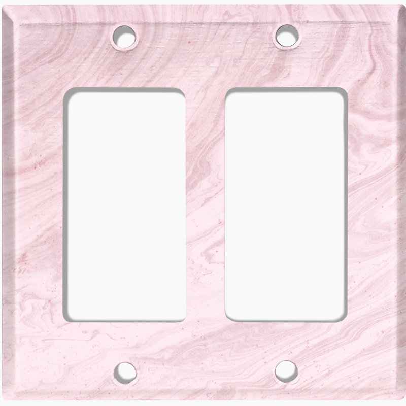 Plaque murale décorative 2 bandes, Rose / blanc