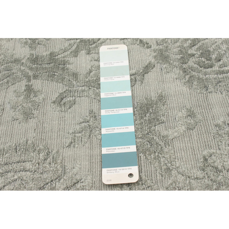 Tapis gris noué à la main Cudahy