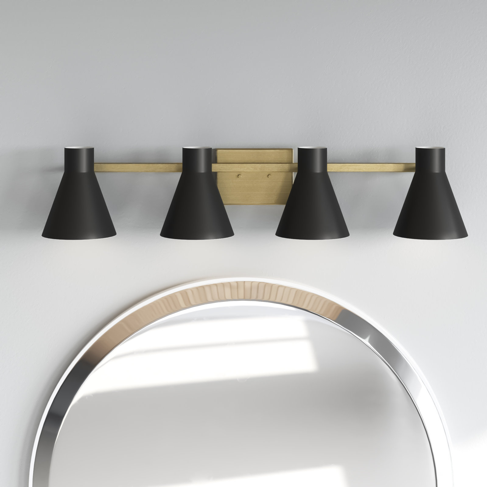Byers 4 Light Dimmable Vanity Light, Gold, No