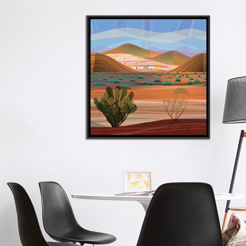 « cuivre town, square », impression sur toile, H 18 po x l 18 po x P 1,5 po, Toile avec cadre noir
