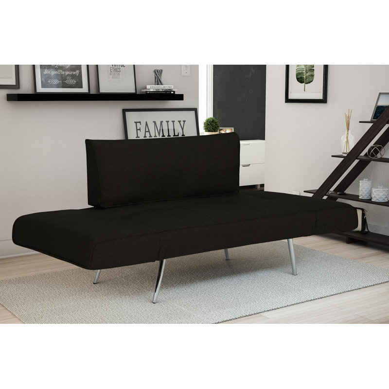 Leyla 60 " Upholstered Convertible Sofa, Black