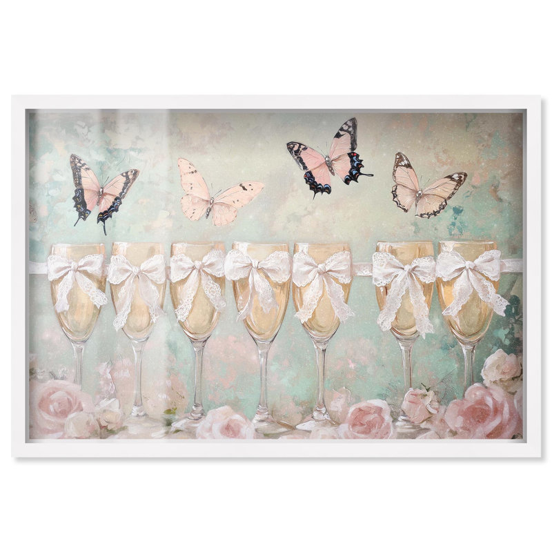 "Champagne Mint" et "Pink Glass", impression sur toile par Art Remedy, H 31 po x l 46 po, Blanc