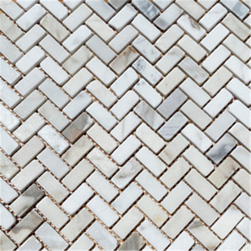 Calacatta 11" x 11" Marble Mosaic Tile, Gray