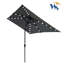 Parasols d'extérieur à énergie solaire 10 x 6,5T rectangulaires à DEL avec manivelle et bouton-poussoir inclinable pour le jardin-526822369