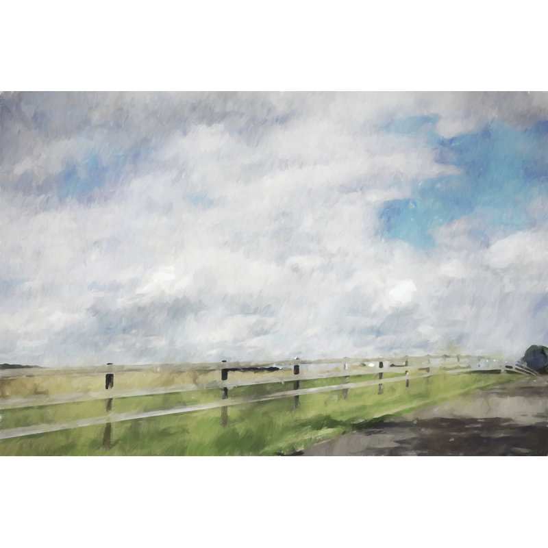 Pasture Fence by Kim Curinga - No Frame Print on Canvas, 30cm H x 46cm W x 3.8cm D