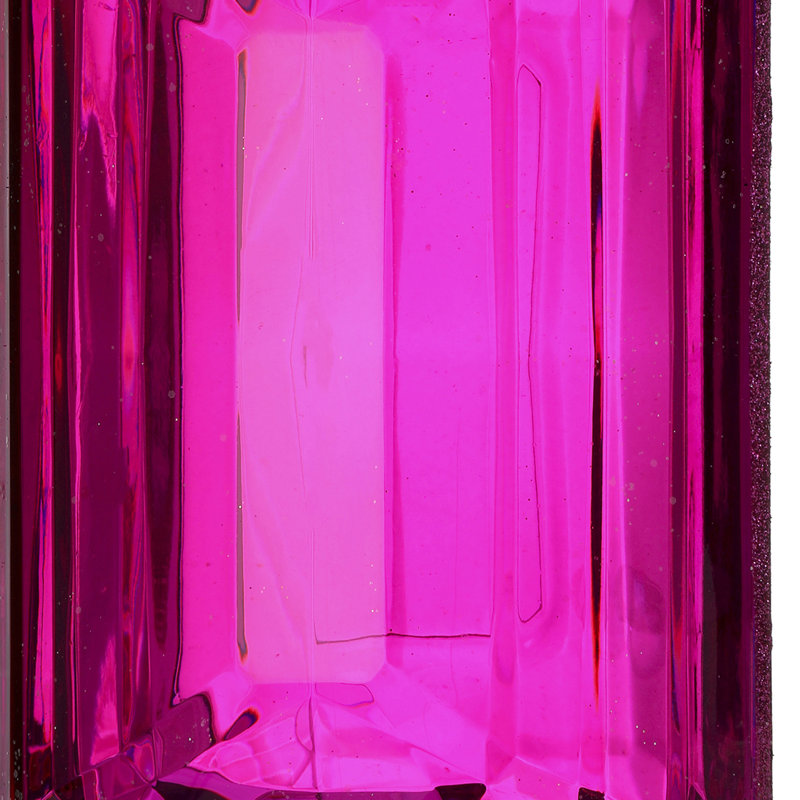 Ornement 9 po en acrylique taille émeraude , Fuschia