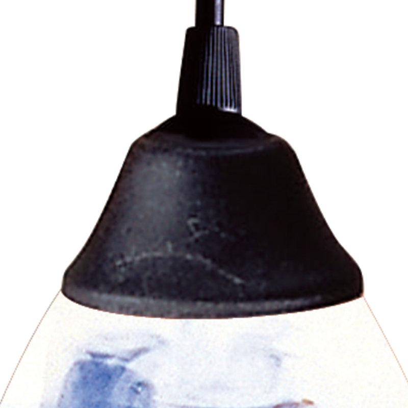 Luminaire suspendu large 1 lumière Classico - rouille foncée avec verre de montagne Classico