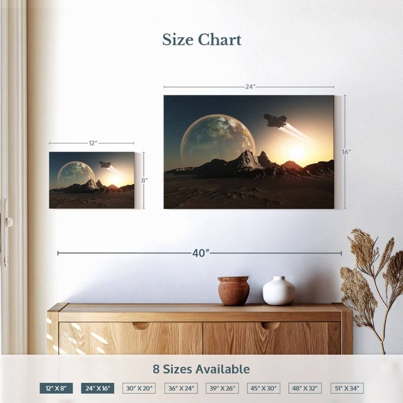 Kelan Spacecraft, 16" H x 24" W