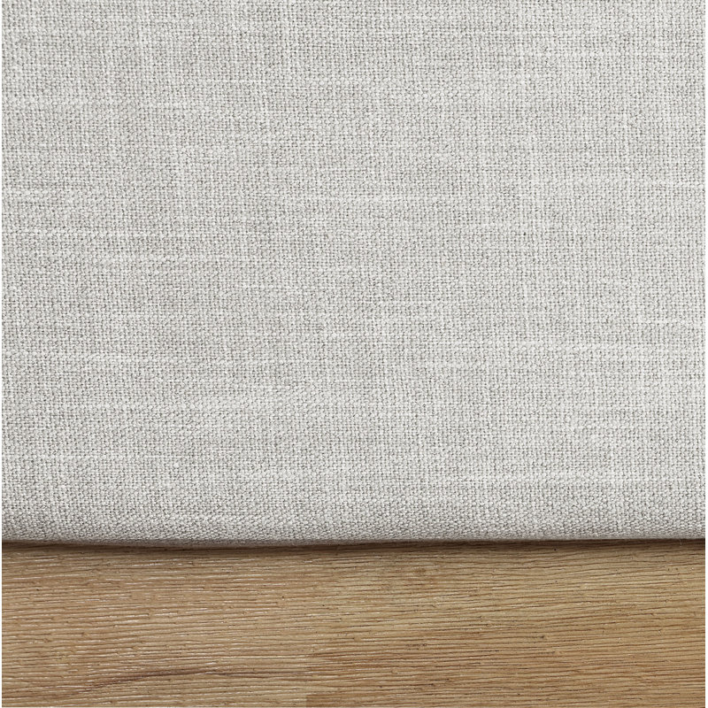 Lit à panneaux tapissier Chamblis, Très grand, Tissu texturé en lin crème