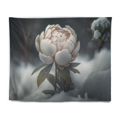 Polyester - Fleur de pivoine en fleurs en hiver I