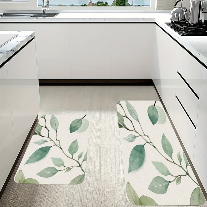 Ensemble de 2 tapis de cuisine Fresh Lush Green Foliage