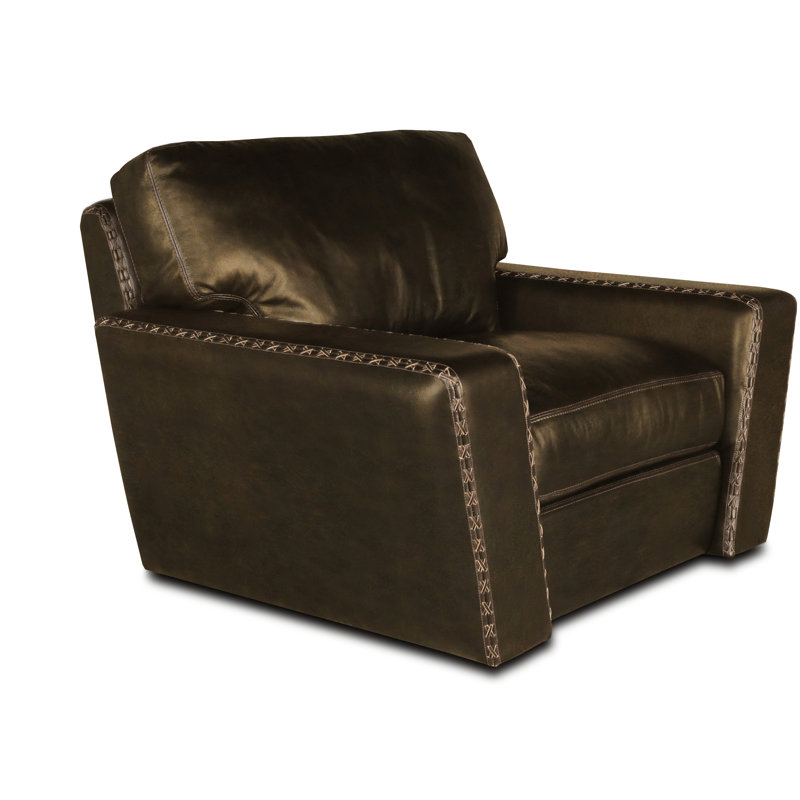 City Cowboy Leather Swivel Club Chair, Mustang (Maestro Artisano), Nutmeg