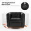 Fauteuil club pivotant carré en cuir véritable l 32,5 po Sonika-98304172