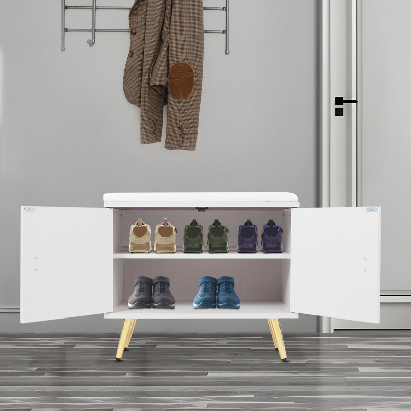 Shoe Storage Bench Freestanding Shoe Changing Bench With Cabinet Storage For Living Rooms, Entrances, Corridors, Hallways