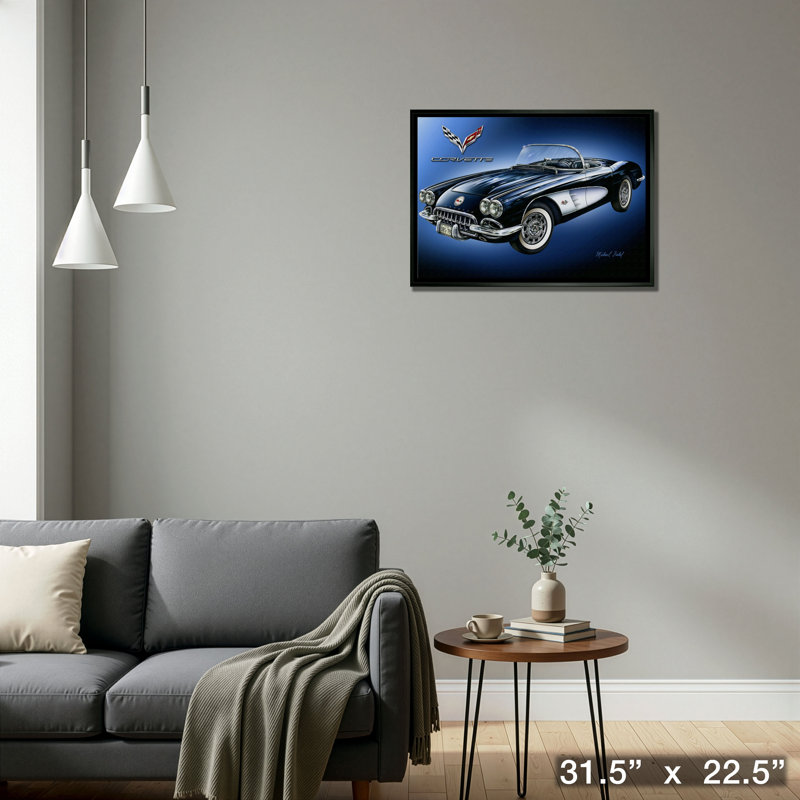 Corvette, toile encadrée 20 x 29 par Michael Fishel