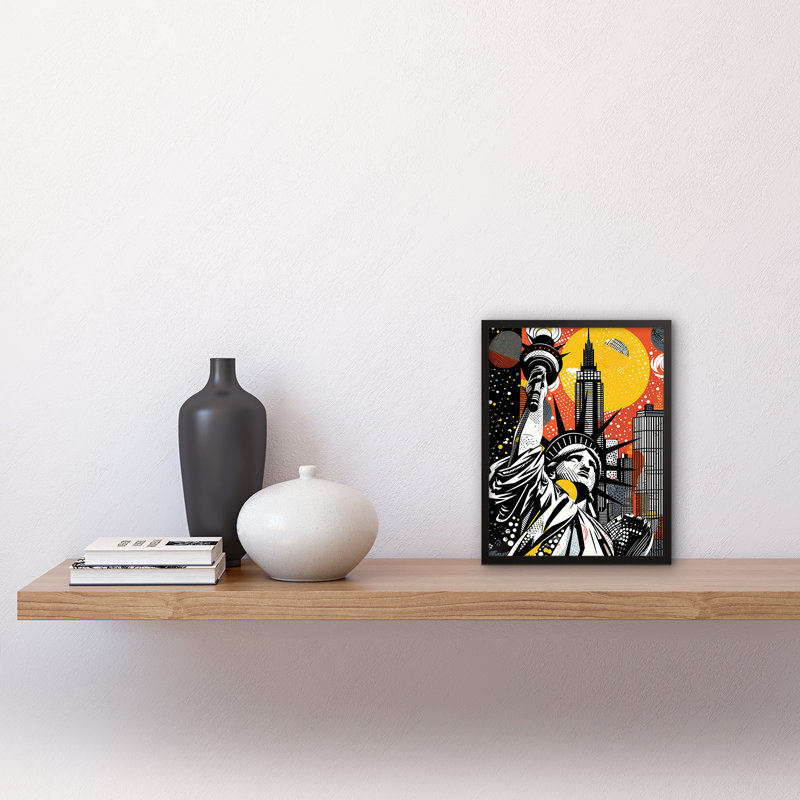 Adalay New York Collage Pop Comic Book Statue Of Liberty - Single Picture Frame Print
