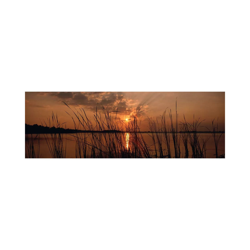 Sunset Over A Lake, Lake Travis, Austin, Texas - Wrapped Canvas Panoramic Print, 152.4 cm H x 50.8 cm W x 1.91 cm D