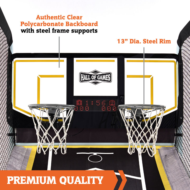Hall Of Games Xtra Long Shot Ez-fold Premium Arcade Game With Built-in 4-ball Storage Rack 