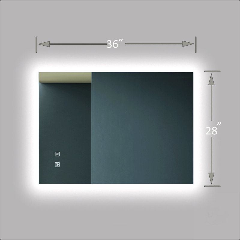 Miroir de salle de bain pour salle de bain avec éclairage réglable et fonction antibuée