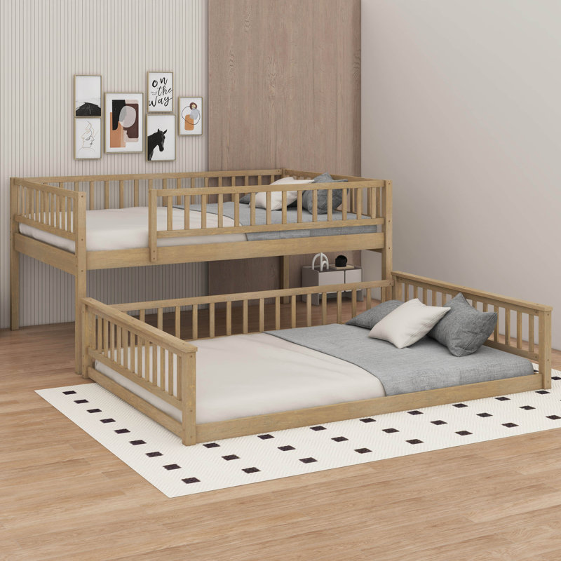 Lit superposé grand sur grand avec échelle, Walnut