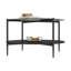 Table basse moderne Mid-Century avec plateau en verre + tablette de rangement en bois, structure en métal noir, conception ronde, peu encombrante, 32,28 pouces, table basse moderne transparente avec plateau en verre